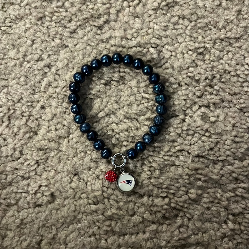New England Patriots Pearl Stretchy Bracelet